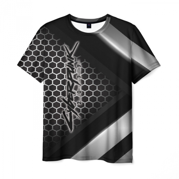 Men's T-shirt with a 3D hexagon effect