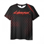 Merchandise Men T-Shirt Cyberpunk 2077 Red Hexagon