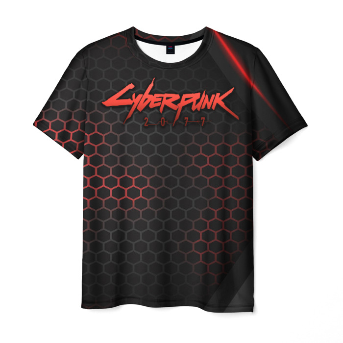 Merch Men T-Shirt Cyberpunk 2077 Red Hexagon