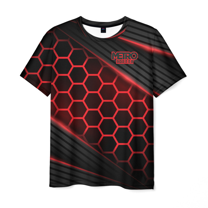 Merchandise Men T-Shirt Metro 2033 Exodus Red Neon Hexes