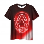 Merchandise Men T-Shirt Borderlands Neon Psycho Mask Red