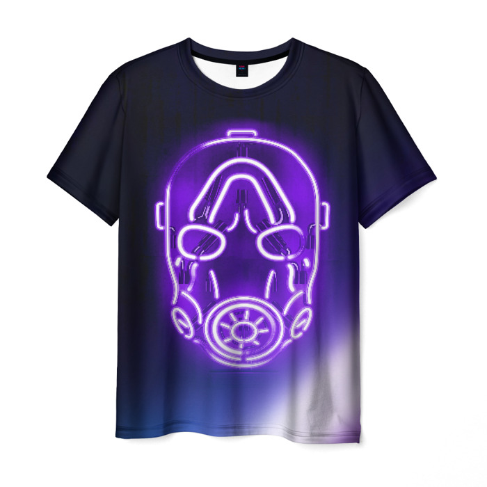 Collectibles Men T-Shirt Borderlands Neon Psycho Mask Purple