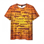 Merch Men T-Shirt Borderlands Weapons Manufacturers Orange