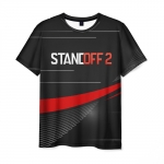 Merchandise Men T-Shirt Standoff 2 Red Line Black