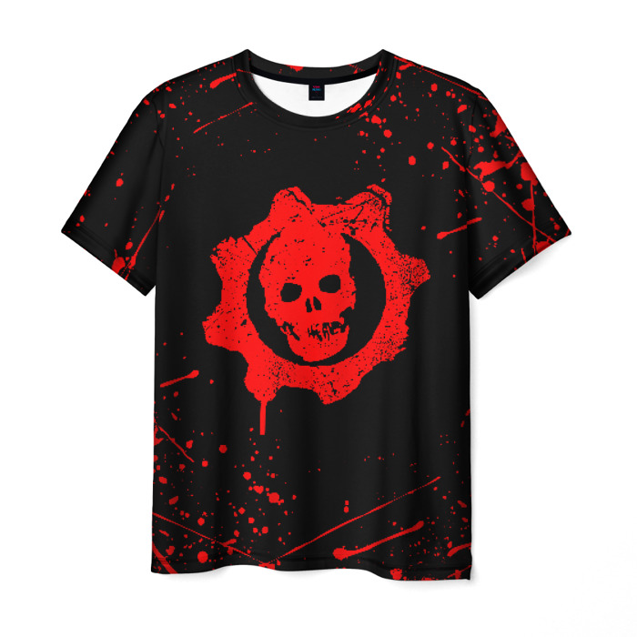 Collectibles Men T-Shirt Gears Of War Blood Splatter Black