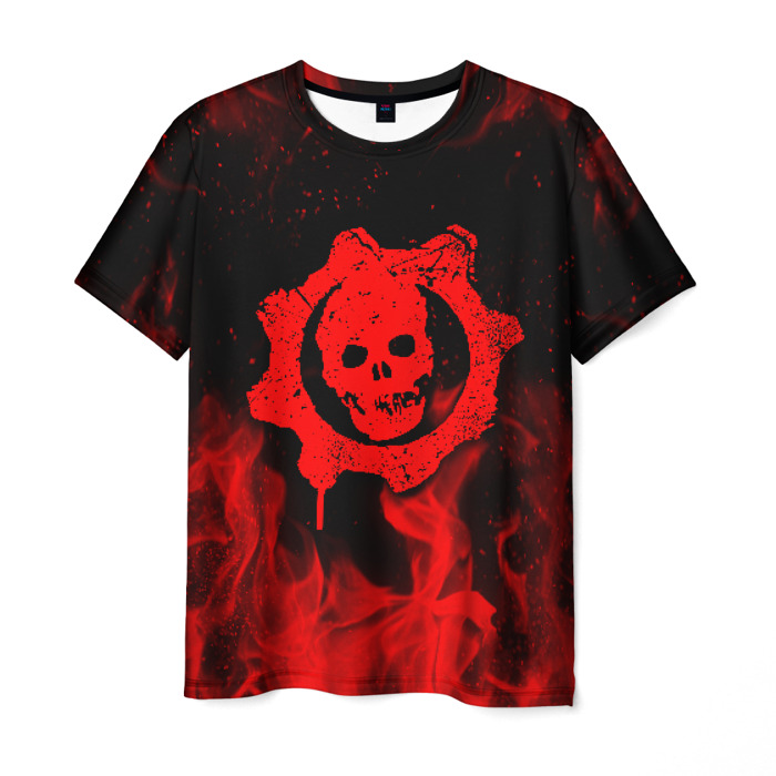 Merch Men T-Shirt Gears Of War Bloody Fire