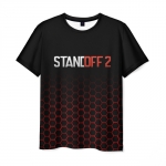 Merch Standoff 2 Men T-Shirt Hexagons Pattern Black