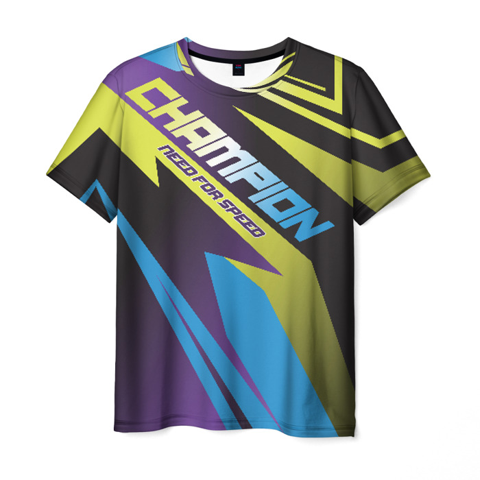 Merchandise Men T-Shirt Need For Speed Text Champion Print