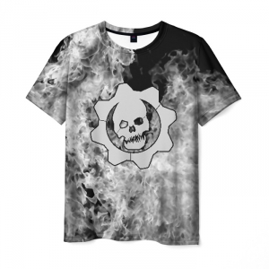 Merchandise Men T-Shirt Gears Of War White Smoke Logo