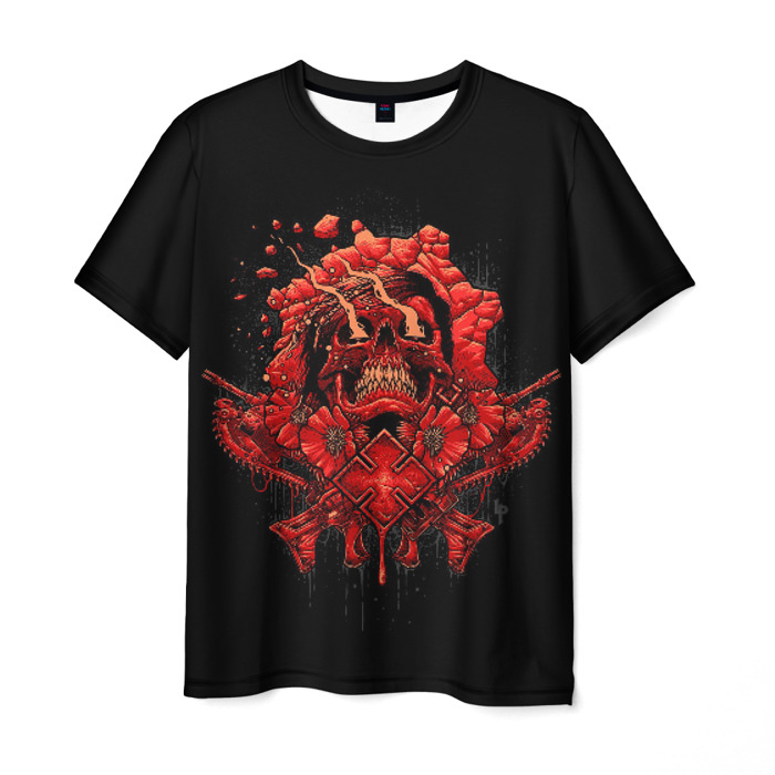 Merch Men T-Shirt Gears Of War Black Design Horror