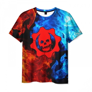 Merchandise Men T-Shirt Red Gears Of War Skull Logo