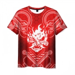 Merchandise Men T-Shirt Red Sign Cyberpunk 2077