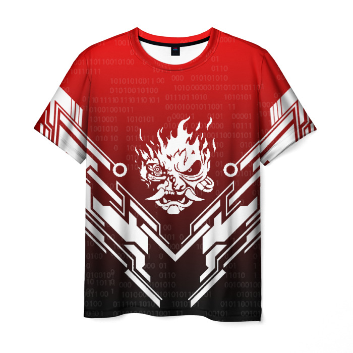 Merch Men T-Shirt Cyberpunk 2077 Print Emblem
