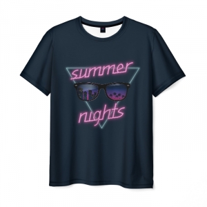 Collectibles Men'S T-Shirt Text Summer Nights Hotline Miami Black
