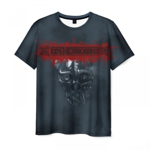 Merch Men'S T-Shirt Dishonored Gray Title Print Design