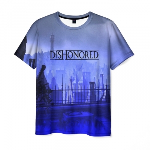 Merch Men'S T-Shirt Dishonored Footage Blue Print