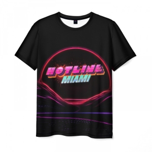 Collectibles Men'S T-Shirt Black Title Design Hotline Miami