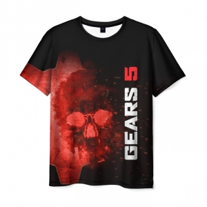 Merchandise Men'S T-Shirt Black Skull Print Gears Of War