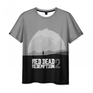 Merchandise Men'S T-Shirt Print Gray Sunset Red Dead Redemption