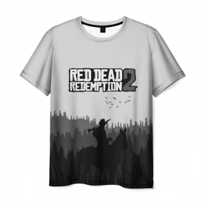 Merchandise Men'S T-Shirt Gray Scene Print Red Dead Redemption