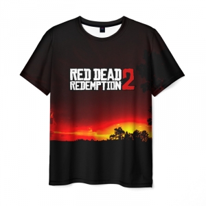 Merchandise Men'S T-Shirt Sunset Print Red Dead Redemption