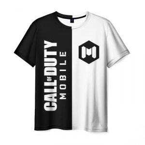 Collectibles Men'S T-Shirt Text Print Call Of Duty Mobile Black White