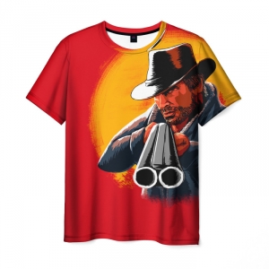 Merchandise Men'S T-Shirt Red Dead Redemption Portrait Red