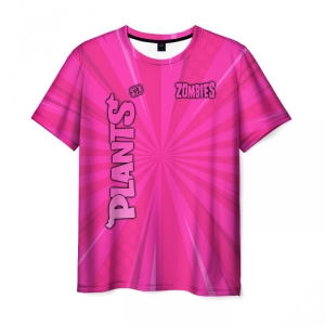 Collectibles Men'S T-Shirt Pink Plants Vs Zombies Design Text