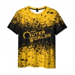 Merchandise Men'S T-Shirt Yellow Title The Outer Worlds