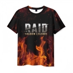 Merchandise Men'S T-Shirt Raid Shadow Legends Flame Print Black