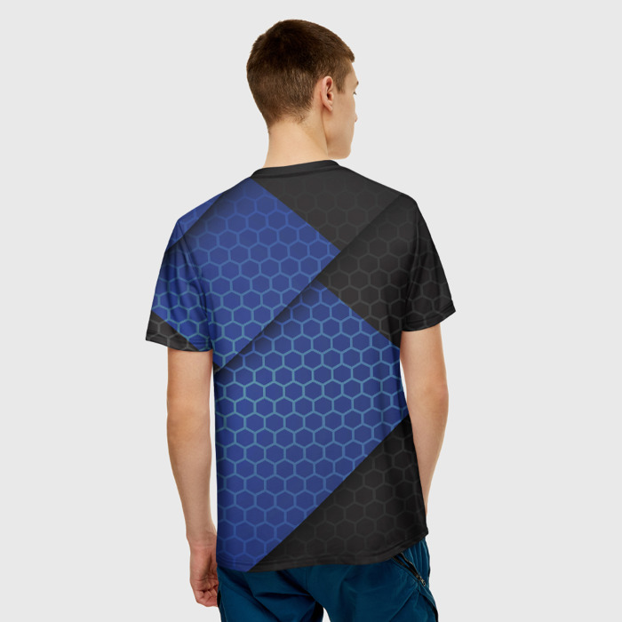 Merch Men T-Shirt Metro 2033 Exodus Blue Grid