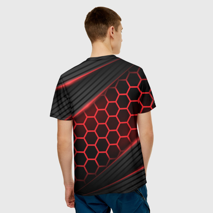 Merchandise Men T-Shirt Metro 2033 Exodus Red Neon Hexes