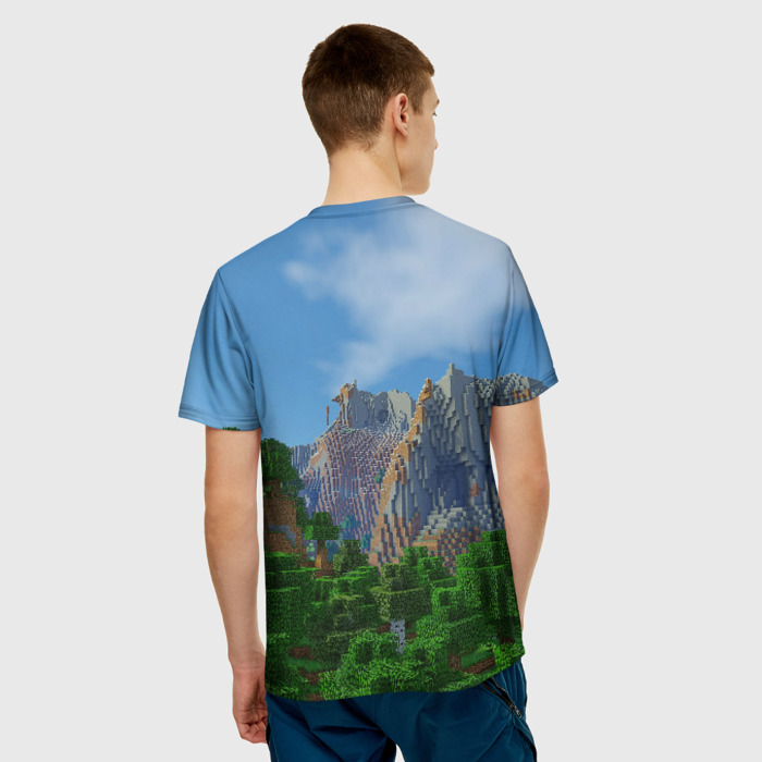 Merchandise Men T-Shirt Minecraft Landscape Print