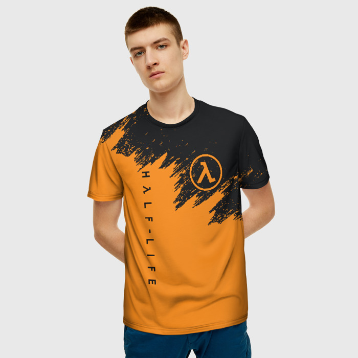 Merchandise Men T-Shirt Half-Life Orange Splash