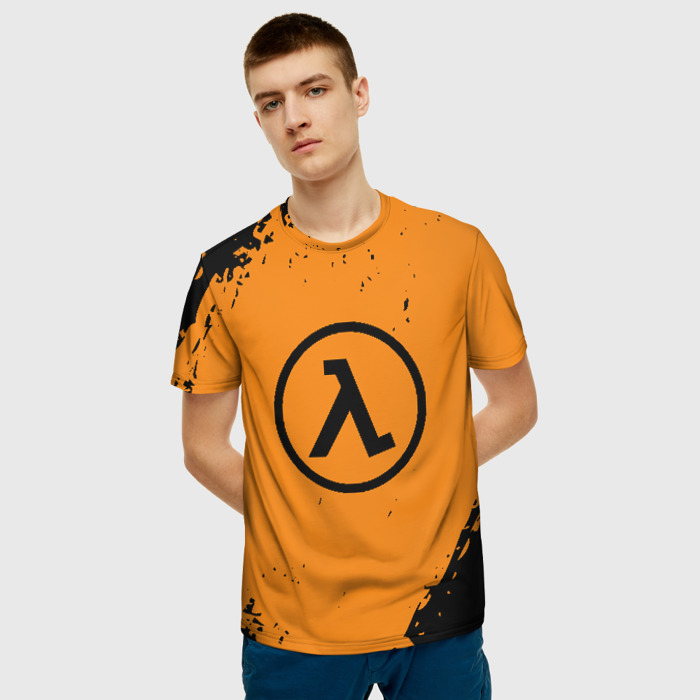 Collectibles Men T-Shirt Half-Life Logo Orange