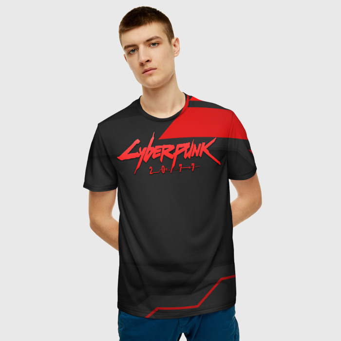 Collectibles Men T-Shirt Cyberpunk 2077 Red Shoulder