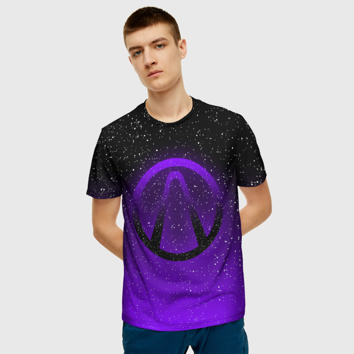 Merchandise Men T-Shirt Borderlands Purple Space Logo