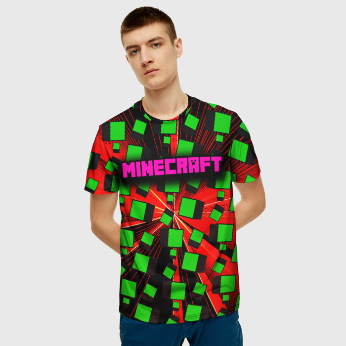Merch Men T-Shirt Minecraft Cubic Flight