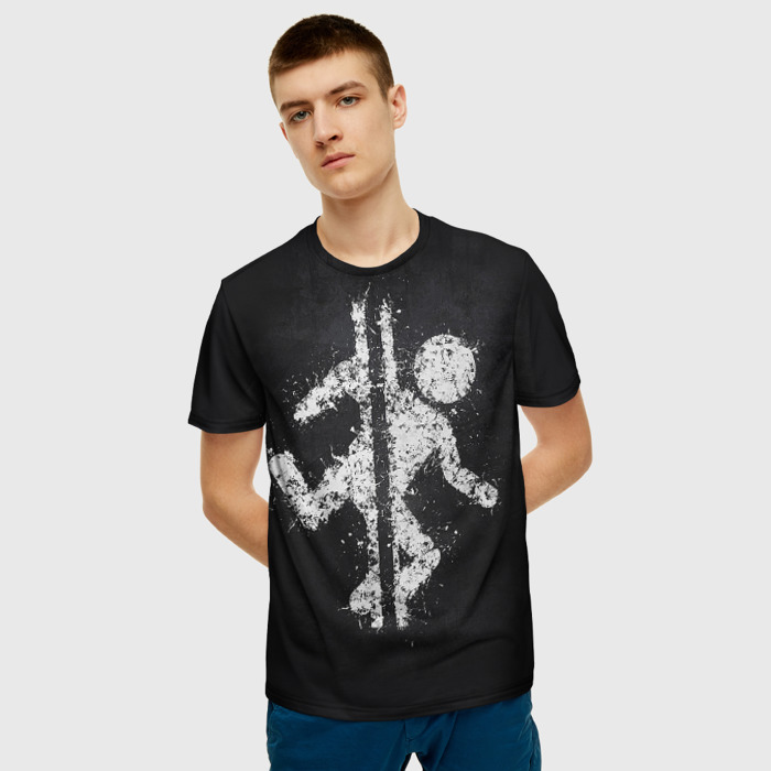 Merchandise Men T-Shirt Portal Black Tee Person Print