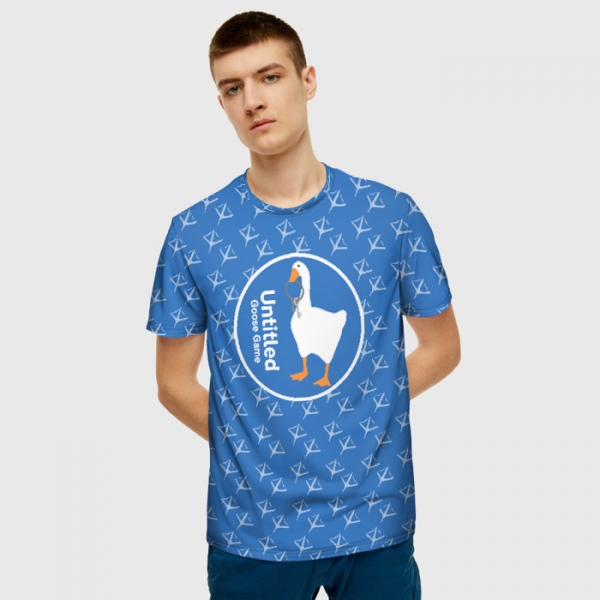 Men's T-shirt Blue Pattern Untitled Goose Game - Idolstore - Merchandise  And Collectibles