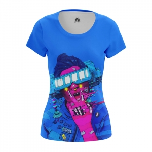 Women’s vest Cyberpunk Neon Blue top Tank Idolstore - Merchandise and Collectibles Merchandise, Toys and Collectibles