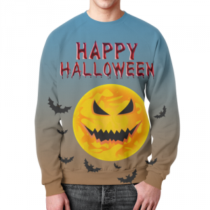 Happy Halloween Sweatshirt Face Bats Idolstore - Merchandise and Collectibles Merchandise, Toys and Collectibles 2