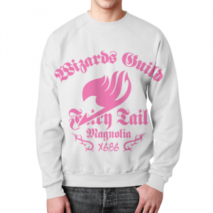 Merch White Sweatshirt Fairy Tail Pink Sign