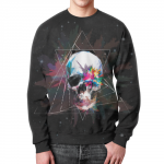 Merch Sweatshirt Skeleton Space Lines