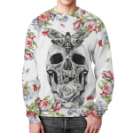 Merch Floral Skeleton Sweatshirt Bones Theme