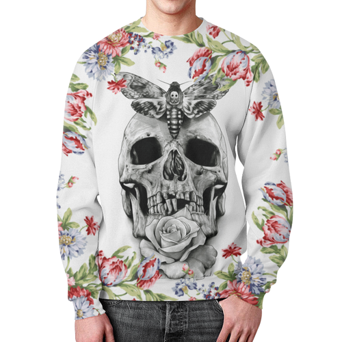 Merchandise Floral Skeleton Sweatshirt Bones Theme