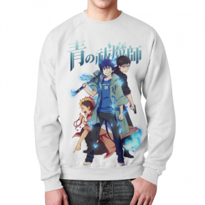 Sweatshirt Blue Exorcist white design Idolstore - Merchandise and Collectibles Merchandise, Toys and Collectibles