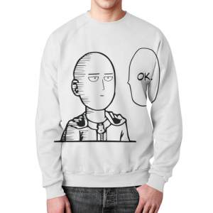 One Punch Man Sweatshirt Painted Saitama Idolstore - Merchandise and Collectibles Merchandise, Toys and Collectibles