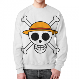 Sweatshirt One Piece skull print white Idolstore - Merchandise and Collectibles Merchandise, Toys and Collectibles 2