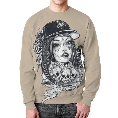 Collectibles Sweatshirt Floral Girl With Roses Art